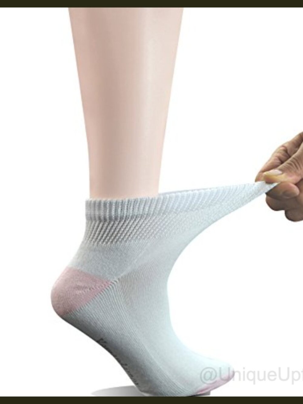 Diabetic Ankle Socks 5 Pairs Seamless Toe Cushion Sole Cotton Non-Binding